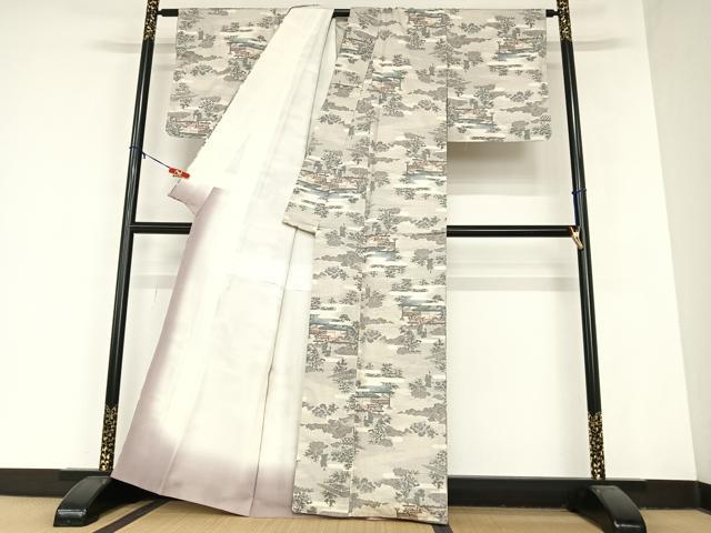 平和屋着物●本場大島紬　カタス7マルキ　総絣　人物風景文　杉野つむぎ技研　証紙付き　正絹　逸品　AABA8856zg