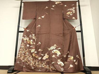 平和屋着物●訪問着 駒刺繍 立波地紙花文 金彩 松坂屋扱い 正絹 逸品 AABA8859zg