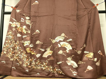 平和屋着物●訪問着 駒刺繍 立波地紙花文 金彩 松坂屋扱い 正絹 逸品 AABA8859zg