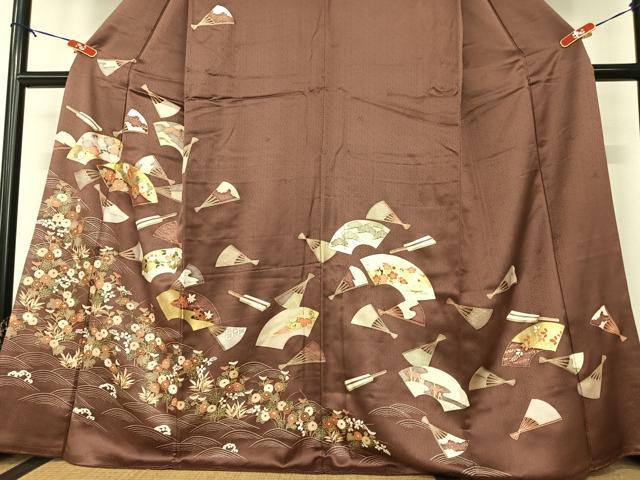 平和屋着物●訪問着 駒刺繍 立波地紙花文 金彩 松坂屋扱い 正絹 逸品 AABA8859zg