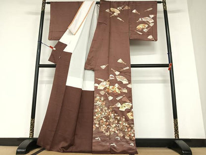 平和屋着物●訪問着 駒刺繍 立波地紙花文 金彩 松坂屋扱い 正絹 逸品 AABA8859zg