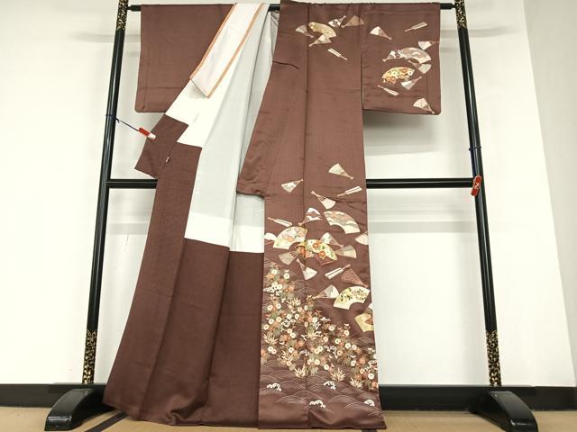 平和屋着物●訪問着 駒刺繍 立波地紙花文 金彩 松坂屋扱い 正絹 逸品 AABA8859zg