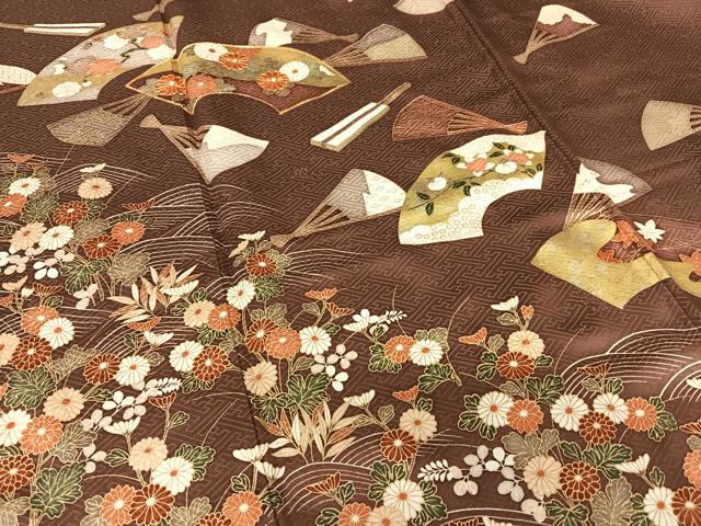 平和屋着物●訪問着 駒刺繍 立波地紙花文 金彩 松坂屋扱い 正絹 逸品 AABA8859zg
