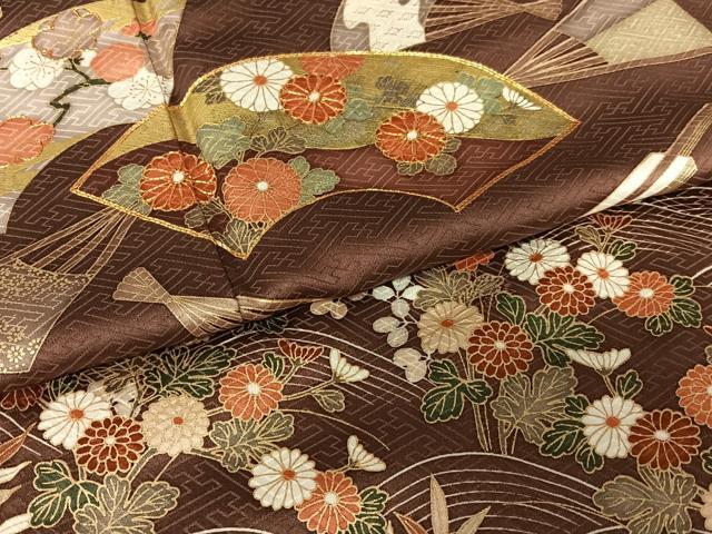 平和屋着物●訪問着 駒刺繍 立波地紙花文 金彩 松坂屋扱い 正絹 逸品 AABA8859zg