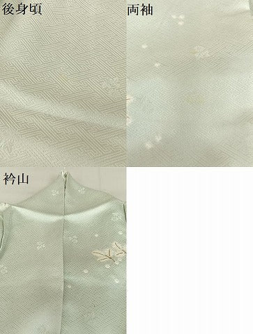 平和屋着物●訪問着　駒刺繍　絞り　地紙重ね花文　暈し染め　金彩　正絹　逸品　AABA8878zg