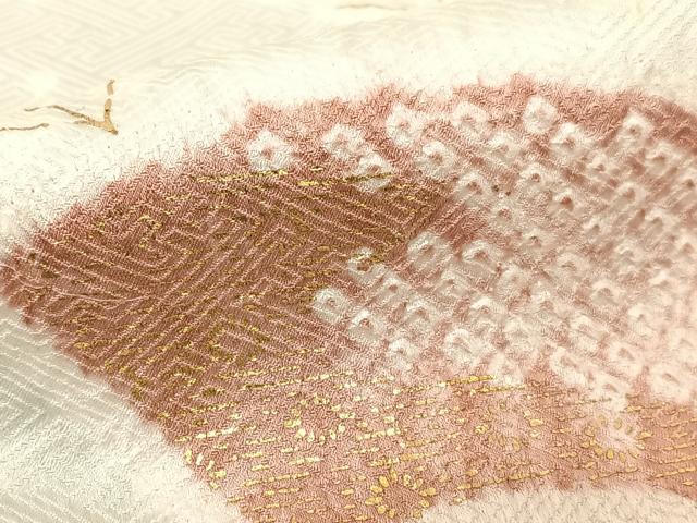 平和屋着物●訪問着　駒刺繍　絞り　地紙重ね花文　暈し染め　金彩　正絹　逸品　AABA8878zg