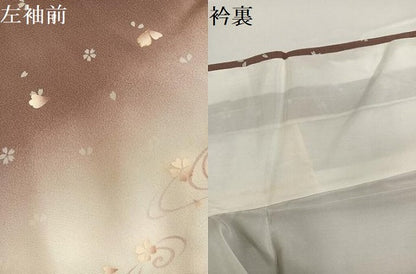 平和屋着物●訪問着　舞桜文　暈し染め　金彩　正絹　逸品　AABA8884ph