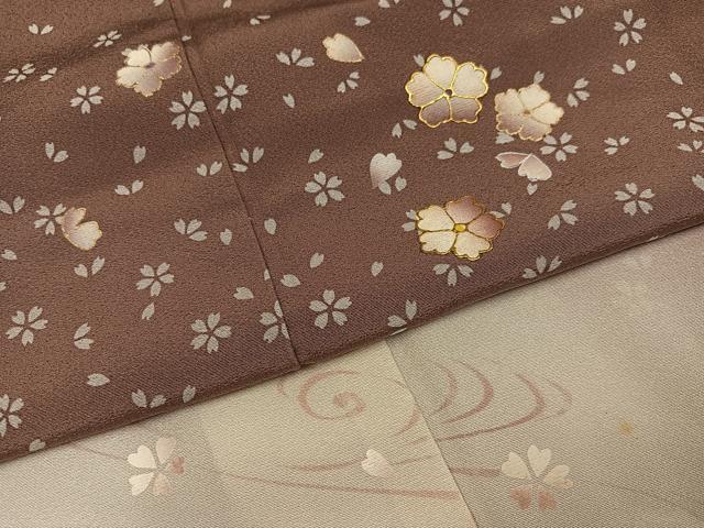 平和屋着物●訪問着　舞桜文　暈し染め　金彩　正絹　逸品　AABA8884ph