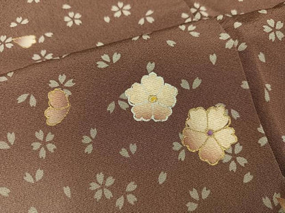 平和屋着物●訪問着　舞桜文　暈し染め　金彩　正絹　逸品　AABA8884ph