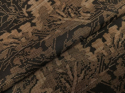 平和屋着物●本場大島紬　カタス9マルキ　風景草木文　正絹　逸品　AABA8887ph
