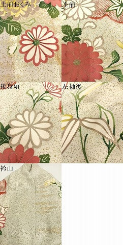 平和屋着物●訪問着　草花文　金彩　正絹　逸品　AABA8890ph