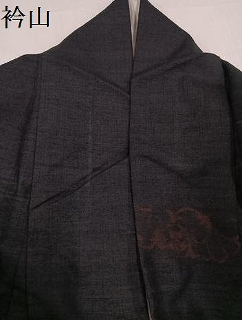 平和屋着物●上質な紬　花唐草文　黒地　正絹　逸品　AABA8914ph