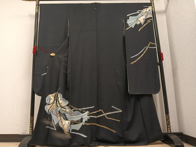 平和屋着物●豪華振袖　手描き　女人文　暈し染め　金彩　正絹　逸品　AABA8916ph