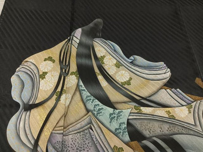 平和屋着物●豪華振袖　手描き　女人文　暈し染め　金彩　正絹　逸品　AABA8916ph