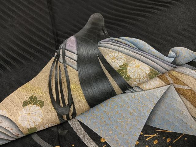 平和屋着物●豪華振袖　手描き　女人文　暈し染め　金彩　正絹　逸品　AABA8916ph