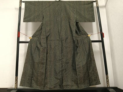 平和屋着物●本場大島紬　草木文　正絹　逸品　AABA8919ph