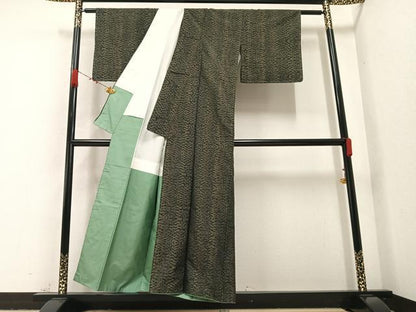 平和屋着物●本場大島紬　草木文　正絹　逸品　AABA8919ph