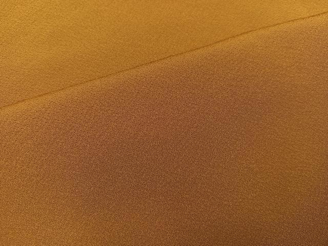 平和屋着物●上質な色無地　黄唐茶色　正絹　逸品　AABA8920ph