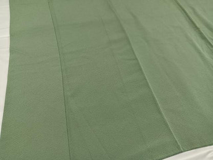 平和屋着物●上質な色無地　山葵色　正絹　逸品　AABA8924ph