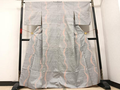 平和屋着物●上質な紬 間道 正絹 逸品 AABA8927ph