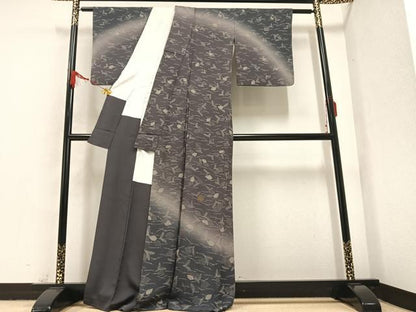 平和屋着物●訪問着　刺繍　松かさ　暈し染め　正絹　逸品　AABA8930ph