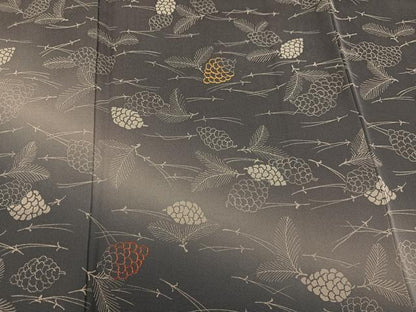 平和屋着物●訪問着　刺繍　松かさ　暈し染め　正絹　逸品　AABA8930ph