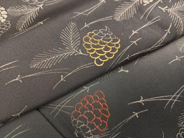 平和屋着物●訪問着　刺繍　松かさ　暈し染め　正絹　逸品　AABA8930ph