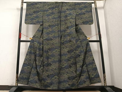 平和屋着物●本場大島紬 松笹文 正絹 逸品 AABA8932ph