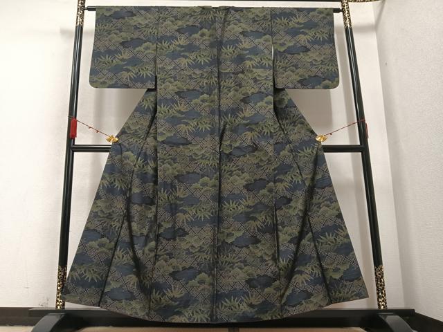平和屋着物●本場大島紬 松笹文 正絹 逸品 AABA8932ph