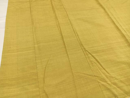 平和屋着物●上質な紬 色無地 芥子色 正絹 逸品 AABA8935ph