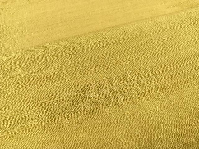 平和屋着物●上質な紬 色無地 芥子色 正絹 逸品 AABA8935ph