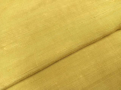 平和屋着物●上質な紬 色無地 芥子色 正絹 逸品 AABA8935ph