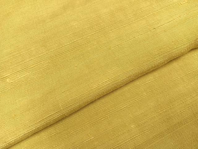 平和屋着物●上質な紬 色無地 芥子色 正絹 逸品 AABA8935ph