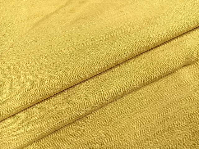 平和屋着物●上質な紬 色無地 芥子色 正絹 逸品 AABA8935ph