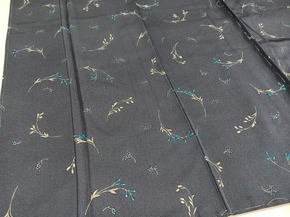 平和屋着物●上質な小紋　手描き　草花文　正絹　逸品　未使用　AABA8940ph