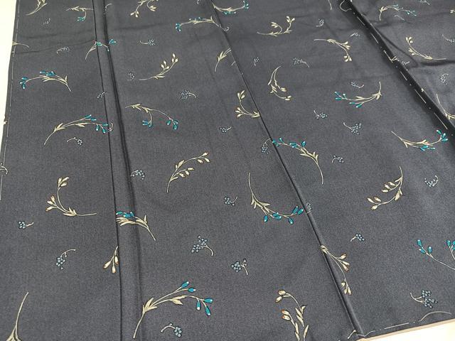平和屋着物●上質な小紋　手描き　草花文　正絹　逸品　未使用　AABA8940ph