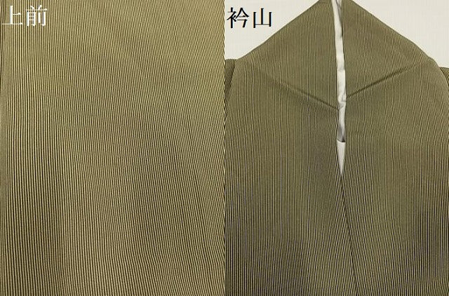 平和屋着物●江戸小紋　万筋　媚茶色×白橡色　正絹　逸品　AABA8943ph
