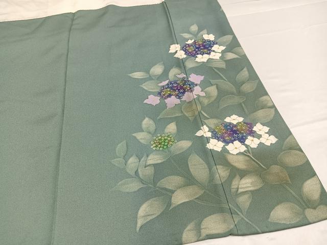 平和屋着物●京友禅 笹川 岳志 手描き 地紙花文 暈し染め 金彩 鈴乃屋扱い 正絹 逸品 AABA8944ph