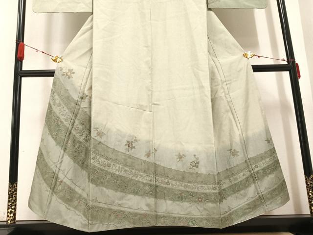 平和屋着物●訪問着 本場染大島紬 中国三大刺繍 スワトウ刺繍 汕頭刺繍 更紗文様 暈し染め 正絹 逸品 AABA8949ph