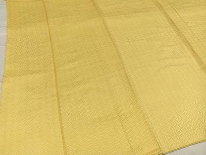 平和屋着物●上質な色無地 紋意匠 卵色 正絹 逸品 AABA8956ph