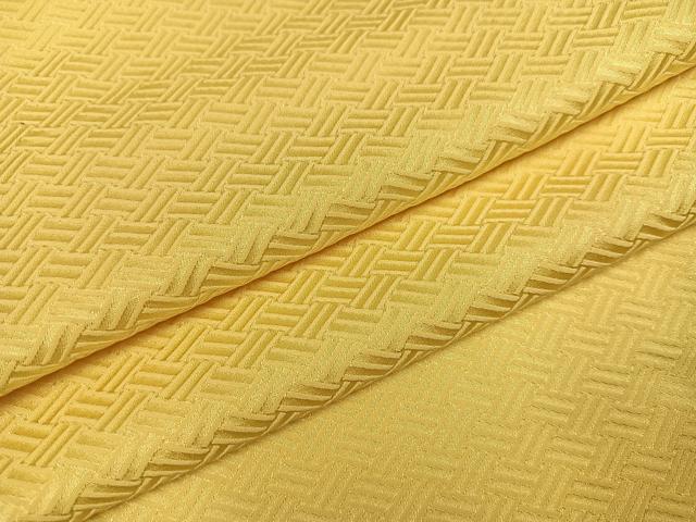 平和屋着物●上質な色無地 紋意匠 卵色 正絹 逸品 AABA8956ph