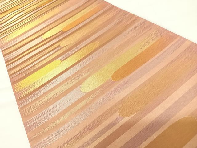 平和屋着物◎六通柄袋帯　雲隠れ文　金糸　正絹　逸品　AABA8988yx