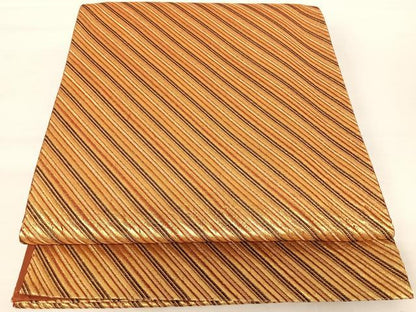 平和屋着物◎全通柄袋帯 斜縞 金糸 正絹 逸品 AABA9005yx