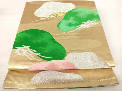 平和屋着物◎六通柄袋帯 枝松文 金銀糸 正絹 逸品 AABA9044yx