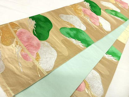 平和屋着物◎六通柄袋帯 枝松文 金銀糸 正絹 逸品 AABA9044yx