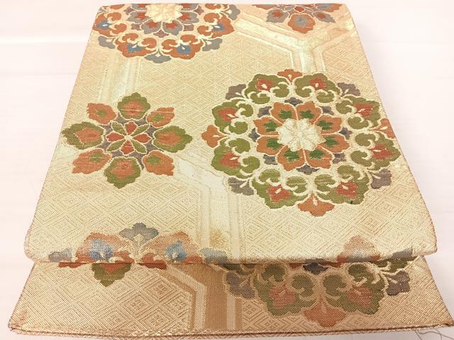 平和屋着物◎佐賀錦　六通柄袋帯　舞花文　金糸　正絹　逸品　AABA9046yx