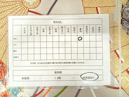 平和屋着物◎六通柄袋帯 唐織 扇面花文 金銀糸 正絹 逸品 AABA9096yx