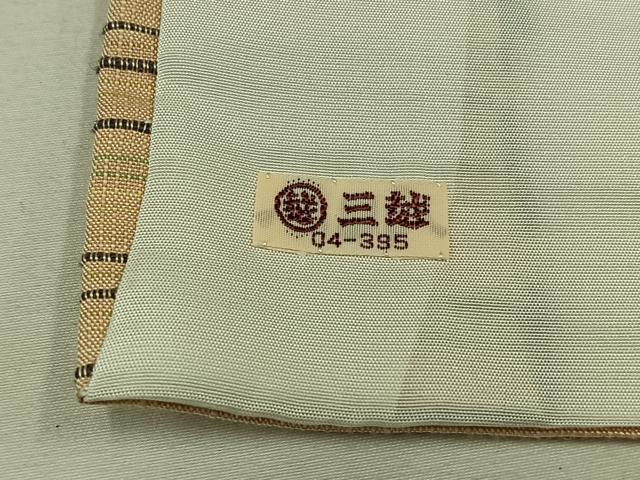 平和屋着物▽上質な紬 単衣 横段文 三越扱い 正絹 逸品 未使用 AABA9121jh