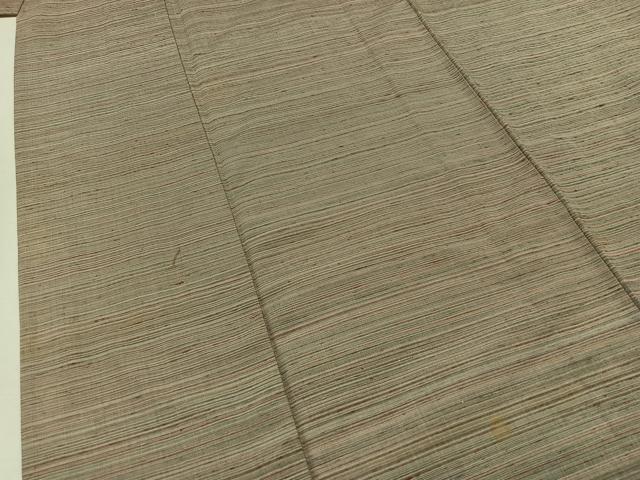 平和屋着物▽上質な紬 単衣 横段文 正絹 逸品 AABA9122jh