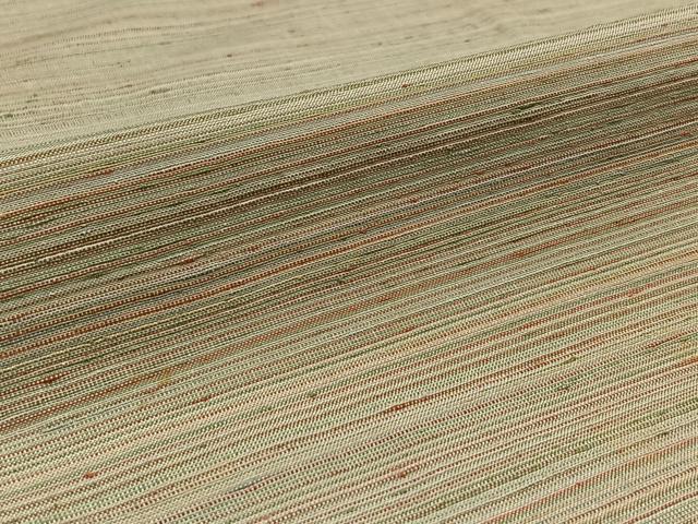 平和屋着物▽上質な紬 単衣 横段文 正絹 逸品 AABA9122jh